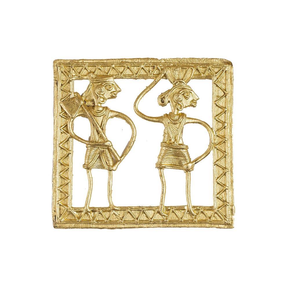 Buy Showpieces & Collectibles - Vintage Golden Square Tribal Art Showpiece Dokra Design For Wall & Table Decor by Sowpeace on IKIRU online store