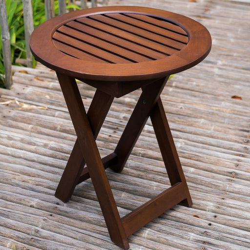 Buy Side Table - Alfresco Wooden Folding Round Table For Outdoor & Balcony | Living Room Side Table by Orange Tree on IKIRU online store