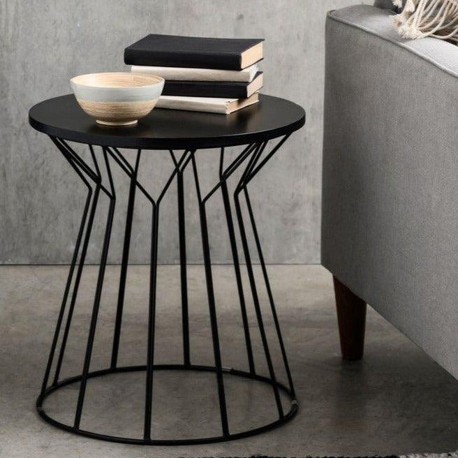 Buy Side Table - Aria Black Curved Side Table | Tea Table for Home Decor by Handicrafts Town on IKIRU online store