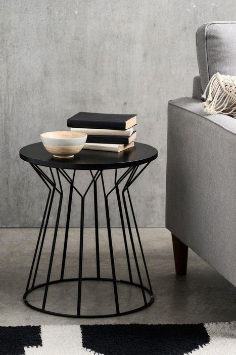 Buy Side Table - Aria Black Curved Side Table | Tea Table for Home Decor by Handicrafts Town on IKIRU online store