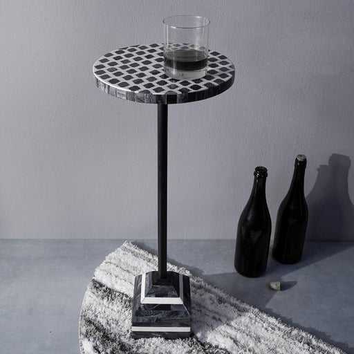 Buy Side Table - Black And White Round Accent Table | Side Drink Table For Living Room by Casa decor on IKIRU online store