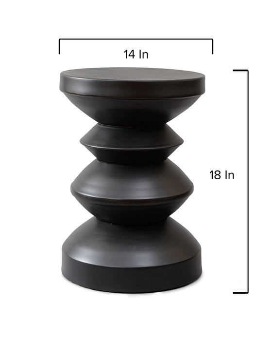 Buy Side Table - Black Metal Round Caesar Side Table | Matt Finish End & Center Table by House of Trendz on IKIRU online store