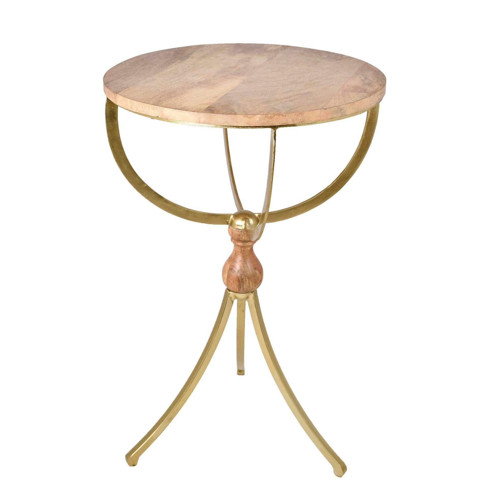 Buy Side Table - Black Natural Wooden Top Round Accent Table | Side Table For Home & Living Room by Manor House on IKIRU online store