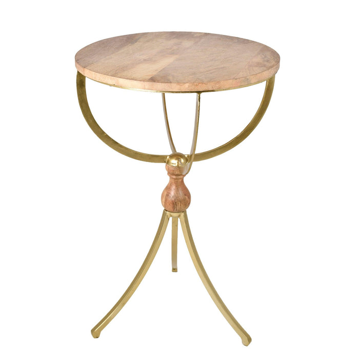 Buy Side Table - Black Natural Wooden Top Round Accent Table | Side Table For Home & Living Room by Manor House on IKIRU online store