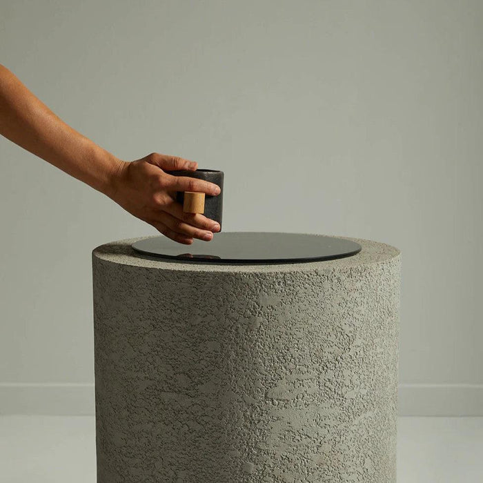 Buy Side Table - Concrete Cylinder Base Sidetable | Tea Table for Home by Objectry on IKIRU online store