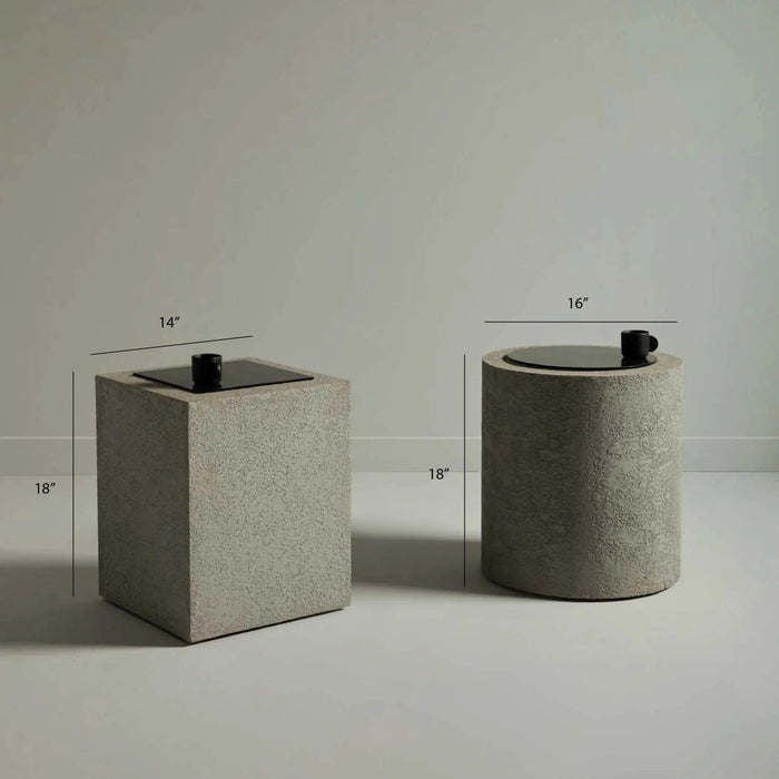 Buy Side Table - Concrete Tables Set of 2 | Sofa Sidetable for Office by Objectry on IKIRU online store