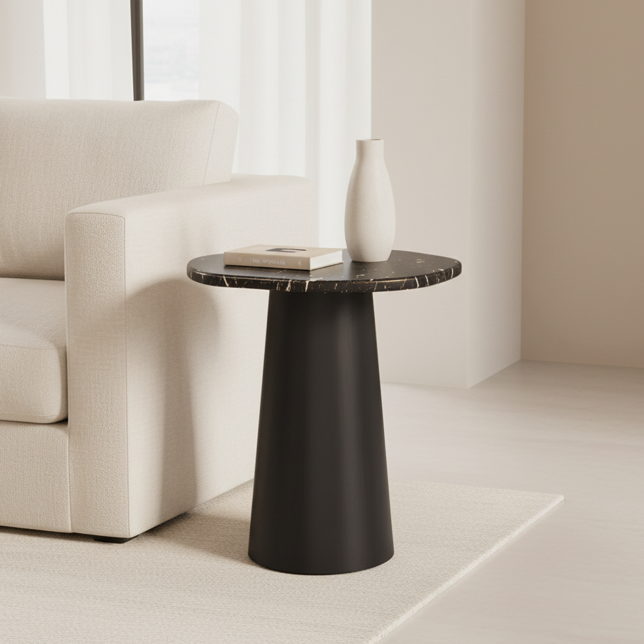 Crater Marble Side Table | Bedside Table For Room