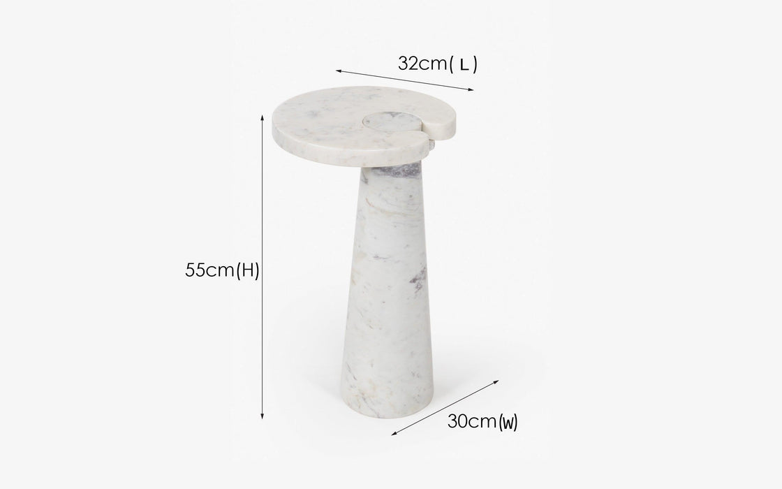 Buy Side Table - Fior Side Table | Marble End Table for Bedroom by Orange Tree on IKIRU online store