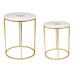 Buy Side Table - Gold & White Marble Top Accent Table Set of 2 For Living Room & Home by Manor House on IKIRU online store