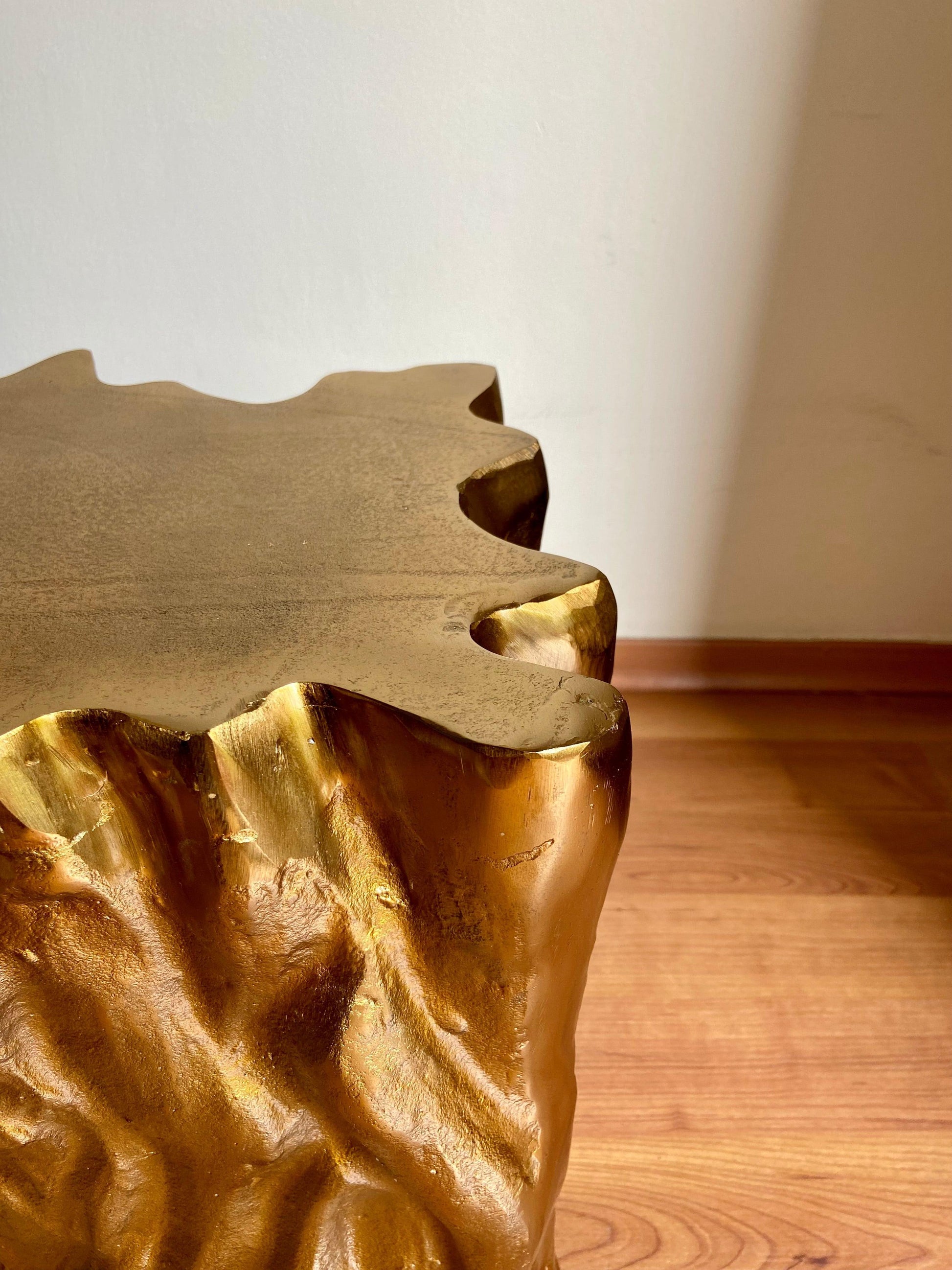 Buy Side Table - Golden Aluminium Tree Log End Table | Decorative Side Table For Home & Living Room by House of Trendz on IKIRU online store