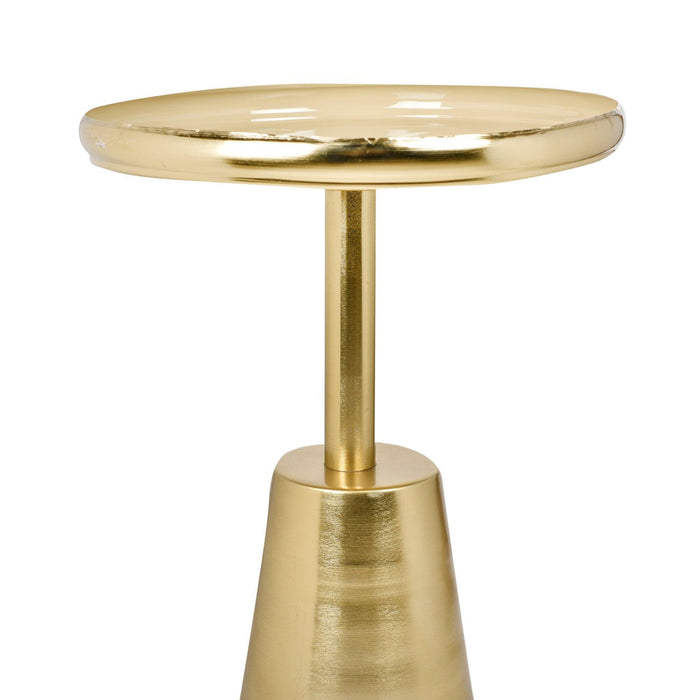 Buy Side Table - Iron Round Waves Accent End Table with Gold Mina | Side Table For Living Room & Home by Manor House on IKIRU online store