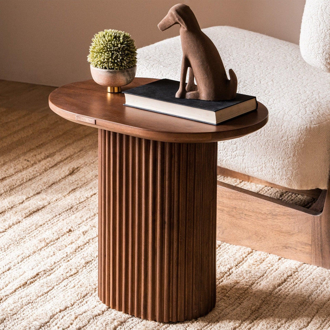 Linn Side Table & Mango Wood End Table for Living Room | Small Tea Table | Teapoy Table