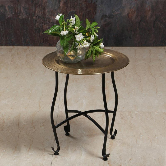 Buy Side Table - Metallic Black & Gold Side Table | Plant Stand For Home & Living Room Decor by Manor House on IKIRU online store