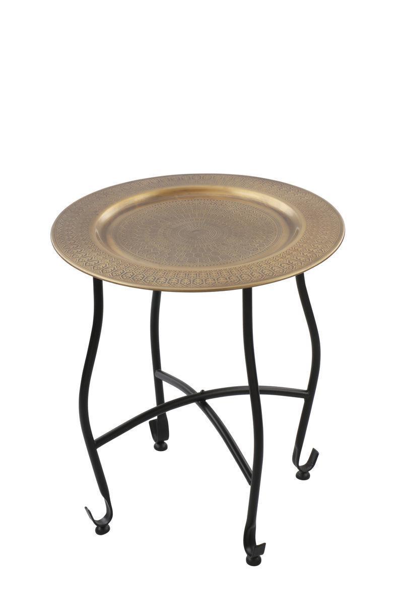 Buy Side Table - Metallic Black & Gold Side Table | Plant Stand For Home & Living Room Decor by Manor House on IKIRU online store