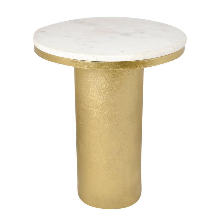 Buy Side Table - Minimalistic Accent Side Table Gold Finish 19 inches Tall by Manor House on IKIRU online store