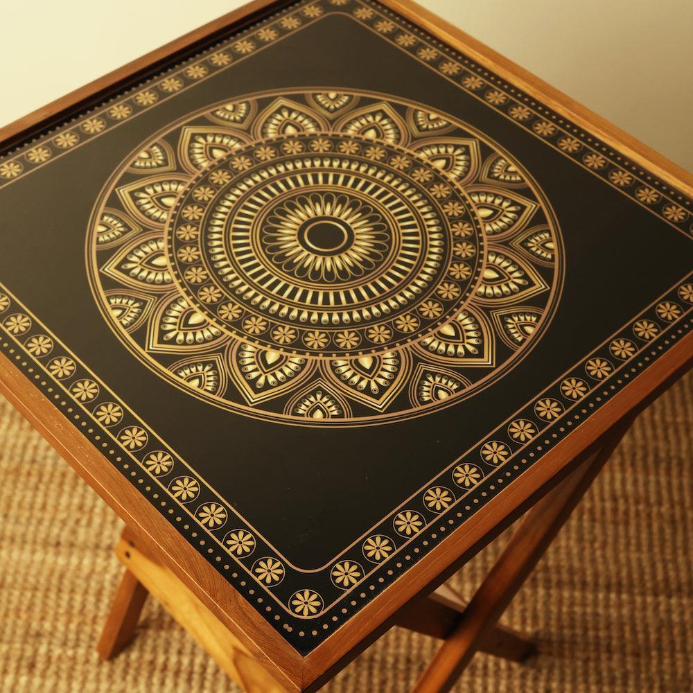 Buy Side Table - Modern Gold Square Folding Table For Home & Balcony by bambaiSe on IKIRU online store