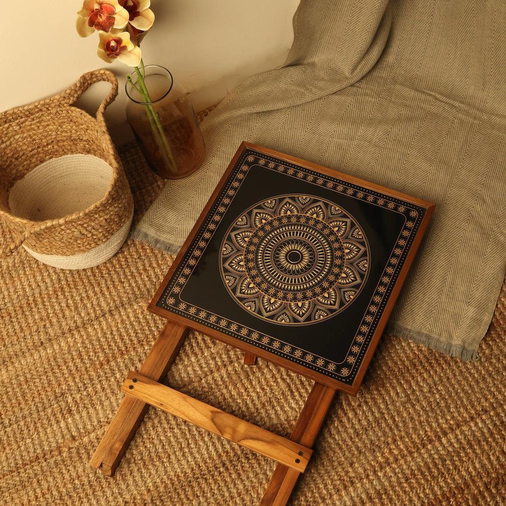 Buy Side Table - Modern Gold Square Folding Table For Home & Balcony by bambaiSe on IKIRU online store