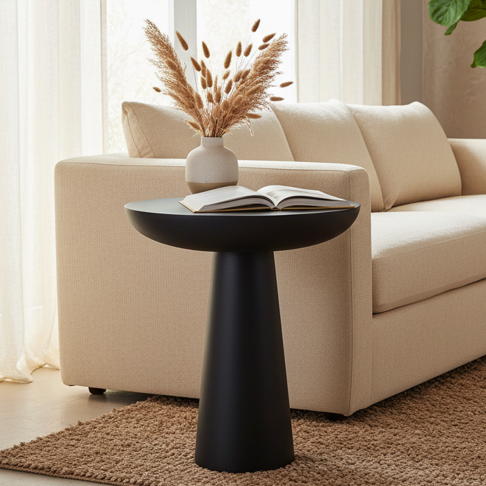 Modern Round Sofa Side Table for Living Room | End Table | Corner Table