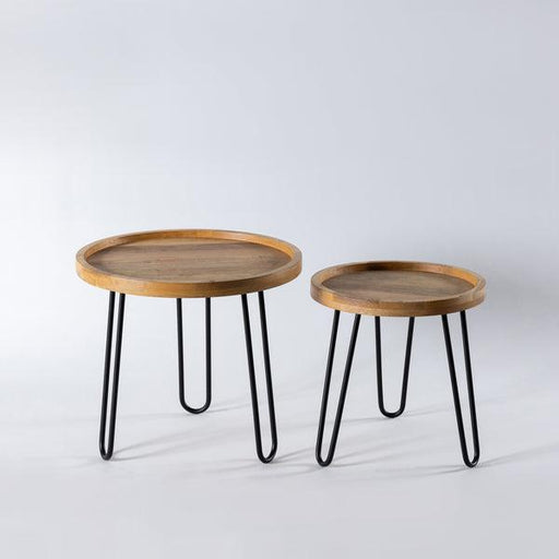 Buy Side Table - Modern Wooden & Metallic Tripod Side Table Set Of 2 | End Tables For Bedroom & Living Room by Indecrafts on IKIRU online store