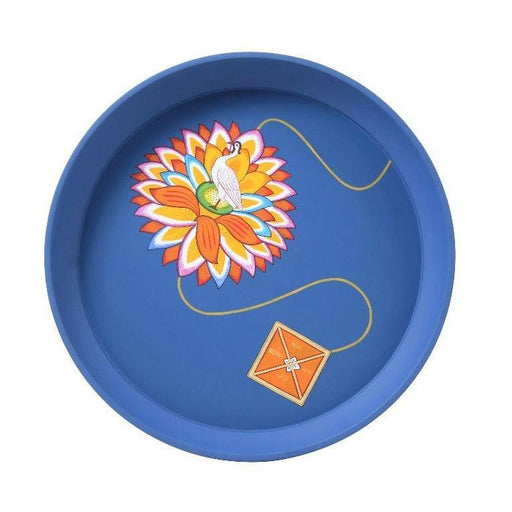 Buy Side Table Selective Edition - Kalam Table - ‘The Egret on Rainbow Lotus Yantra by Anantaya on IKIRU online store