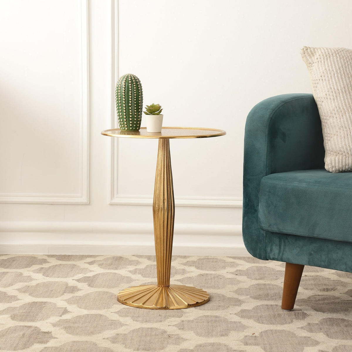 Buy Side Table - Stylish Golden Side Tables | Decorative Corner Stand For Living Room & Bedroom by De Maison Decor on IKIRU online store