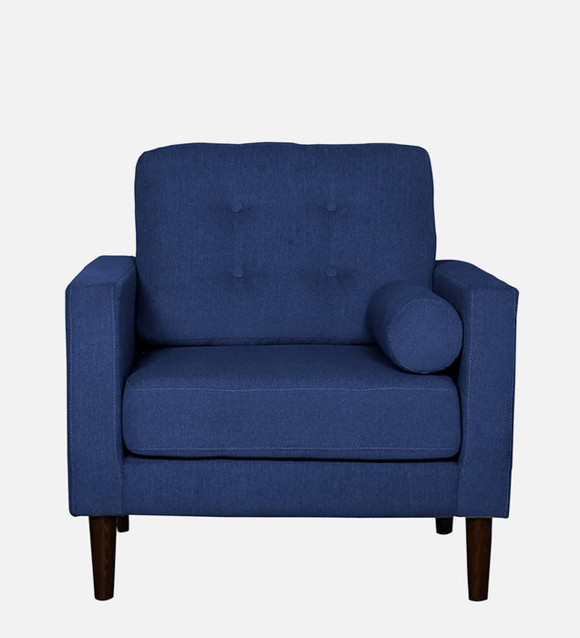 Buy Sofas - Hunny Luxurious Navy Blue Sofa Seater For Bedroom & Living Room | Upholstered Seat With Wooden Legs by Furnitech on IKIRU online store