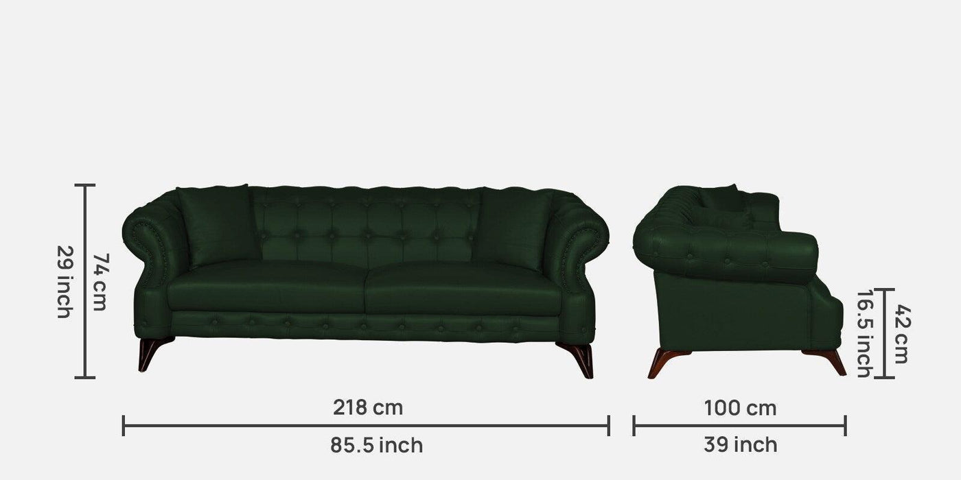 Buy Sofas - Vivaldi Genuine Leather Modern design Fabric sofa In Olive Green Colour by Furnitech on IKIRU online store