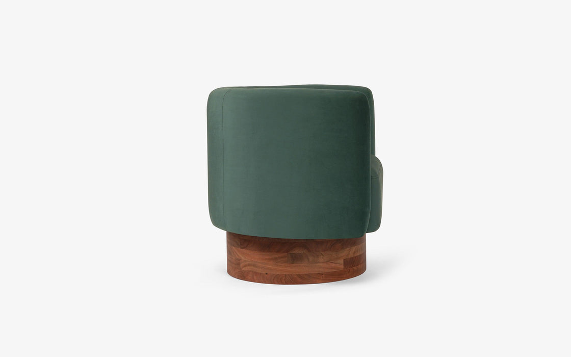 Buy Stool - Classy Green Acacia Wood and Upholstery Pouf | Lounge Chair For Living Room & Bedroom by Orange Tree on IKIRU online store