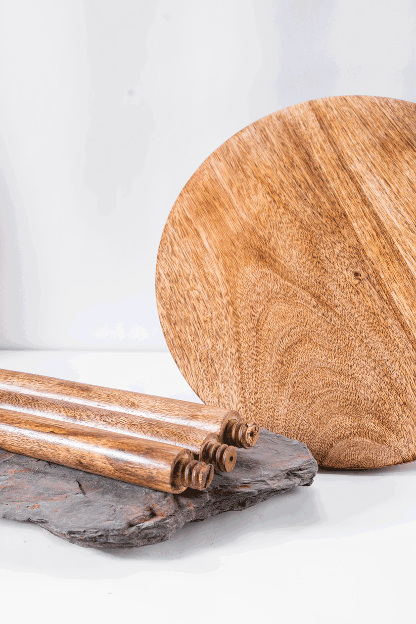 Buy Stool - Mango Wood 3 Legged Wooden Stool | Plant Stand For Indoor & Outdoor Decor by Araana Home on IKIRU online store