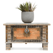 Buy Storage & Organizer - ASHBURN DISTRESSED GREY TRUNK by Home Glamour on IKIRU online store