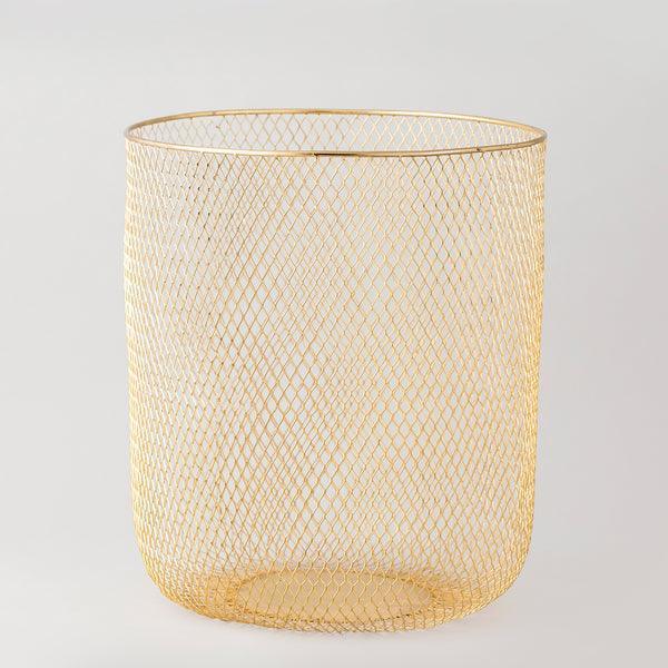 Buy Storage & Organizer - Brass Plated Wastebasket for Offices | Portable Wastebin Trash Dustbin by Indecrafts on IKIRU online store