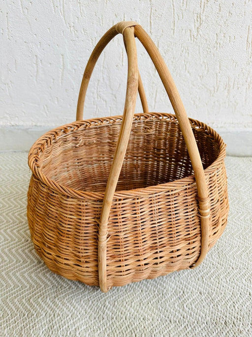 Buy Storage & Organizer - Rattan Traditional Basket With Handle | Fruit Storage & Gifting Basket For Table by Tesu on IKIRU online store