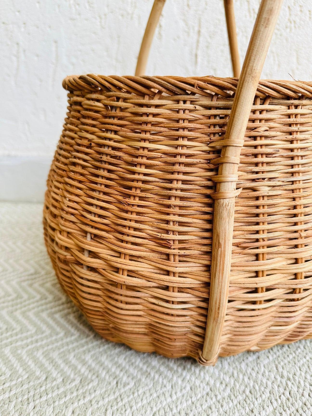 Buy Storage & Organizer - Rattan Traditional Basket With Handle | Fruit Storage & Gifting Basket For Table by Tesu on IKIRU online store