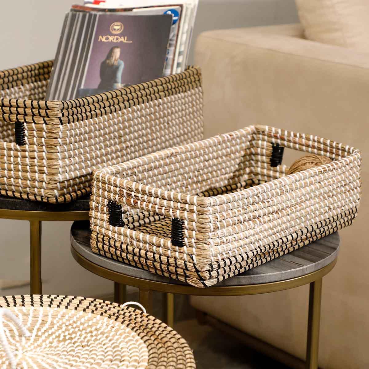Buy Storage Tray & Basket - Zaire Seagrass Tray | Organiser For Side Table by Home4U on IKIRU online store
