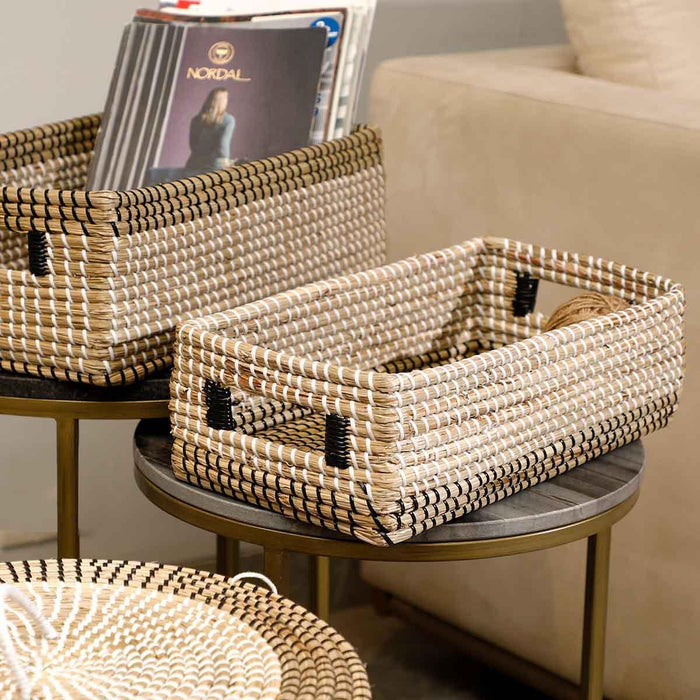 Buy Storage Tray & Basket - Zaire Seagrass Tray | Organiser For Side Table by Home4U on IKIRU online store