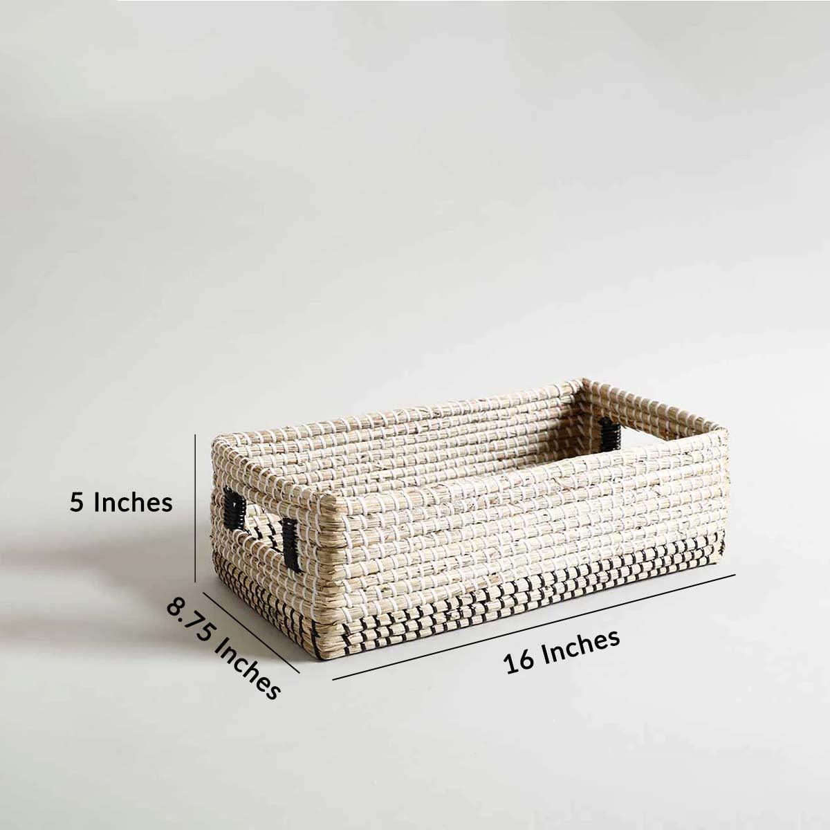 Buy Storage Tray & Basket - Zaire Seagrass Tray | Organiser For Side Table by Home4U on IKIRU online store