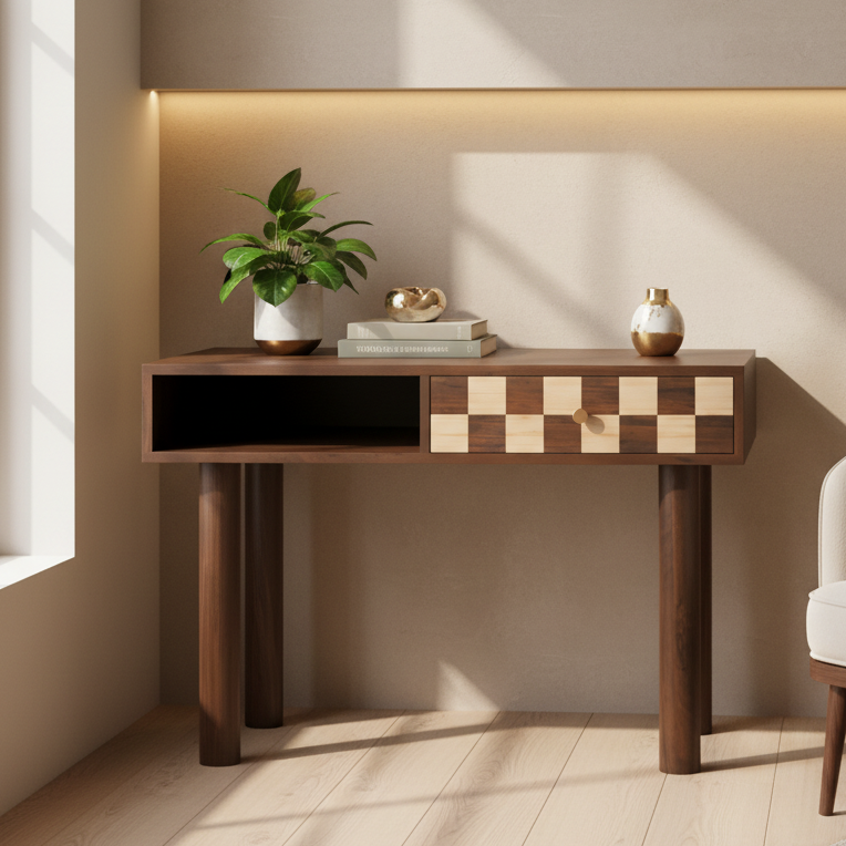 Chess Desk Drawer Table for Room & Wooden Study Table | Side Desk