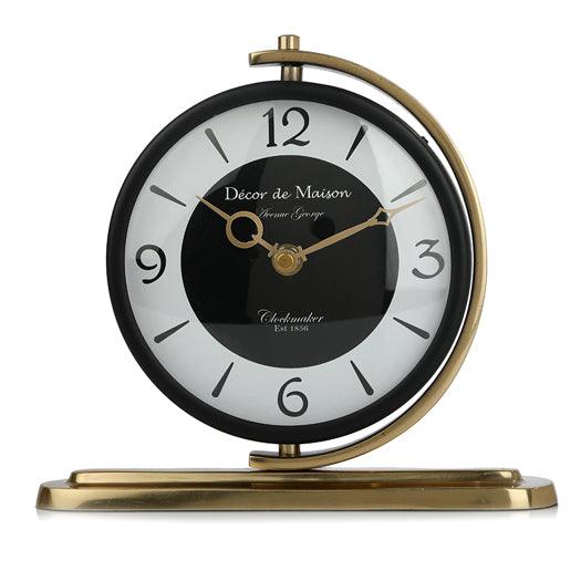 Buy Table Clock - Aleksi Round Decorative Aluminium Table Clock For Home & Office Desk by De Maison Decor on IKIRU online store