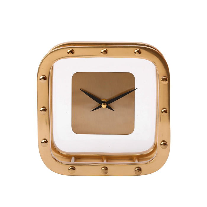 Buy Table Clock - Golden Aurelian Table Clock | Desk Clocks For Living Room by De Maison Decor on IKIRU online store