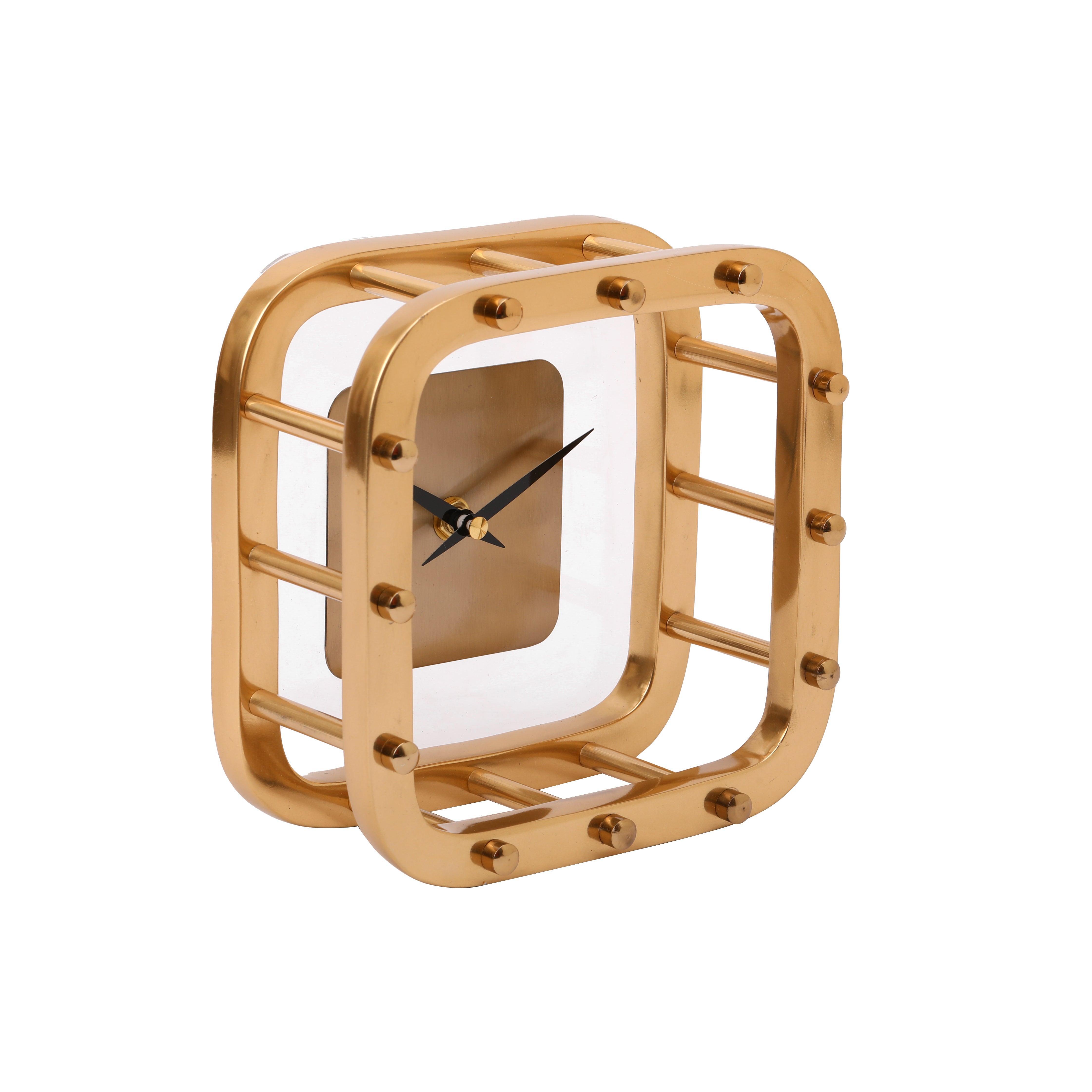 Buy Table Clock - Golden Aurelian Table Clock | Desk Clocks For Living Room by De Maison Decor on IKIRU online store