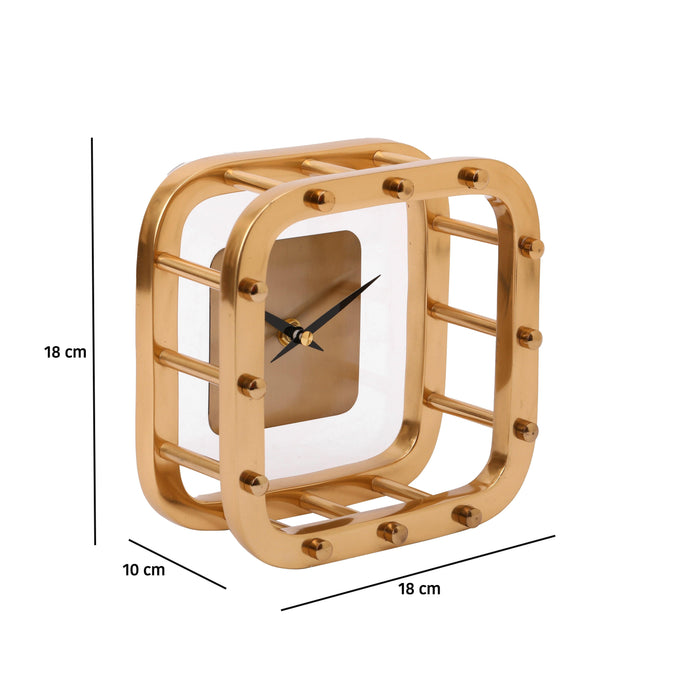 Buy Table Clock - Golden Aurelian Table Clock | Desk Clocks For Living Room by De Maison Decor on IKIRU online store