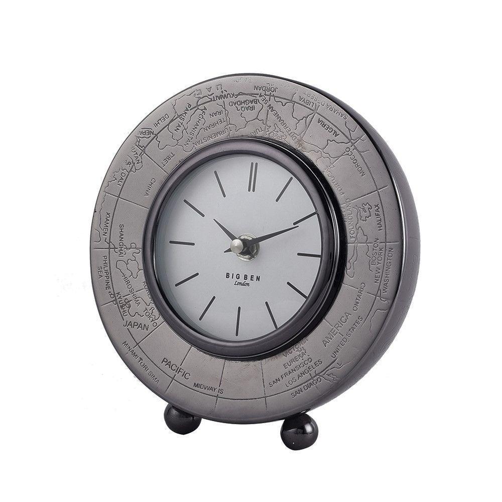 Buy Table Clock - Metallic Round Side Table World Clock For Bedroom & Study Room Decor by De Maison Decor on IKIRU online store