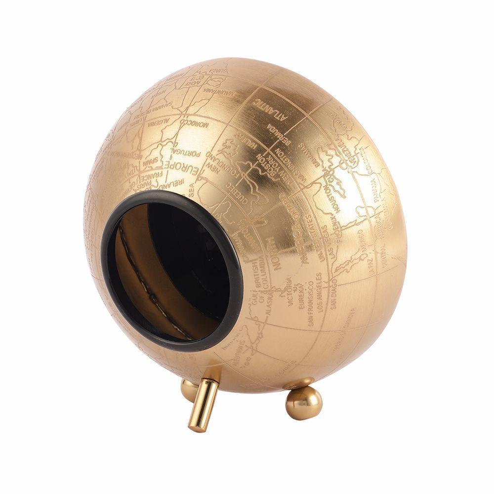 Buy Table Clock - Metallic Round Side Table World Clock For Bedroom & Study Room Decor by De Maison Decor on IKIRU online store