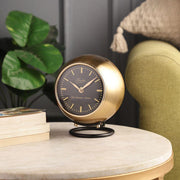 Buy Table Clock - Minimal Gold & Black Finish Globe Table Clock For Home & Office by De Maison Decor on IKIRU online store