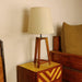 Buy Table lamp - Adrienne Brown Wooden Table Lamp with White Jute Lampshade by Symplify on IKIRU online store