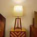 Buy Table lamp - Adrienne Brown Wooden Table Lamp with White Jute Lampshade by Symplify on IKIRU online store