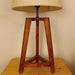 Buy Table lamp - Adrienne Brown Wooden Table Lamp with White Jute Lampshade by Symplify on IKIRU online store