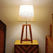 Buy Table lamp - Adrienne Brown Wooden Table Lamp with White Jute Lampshade by Symplify on IKIRU online store