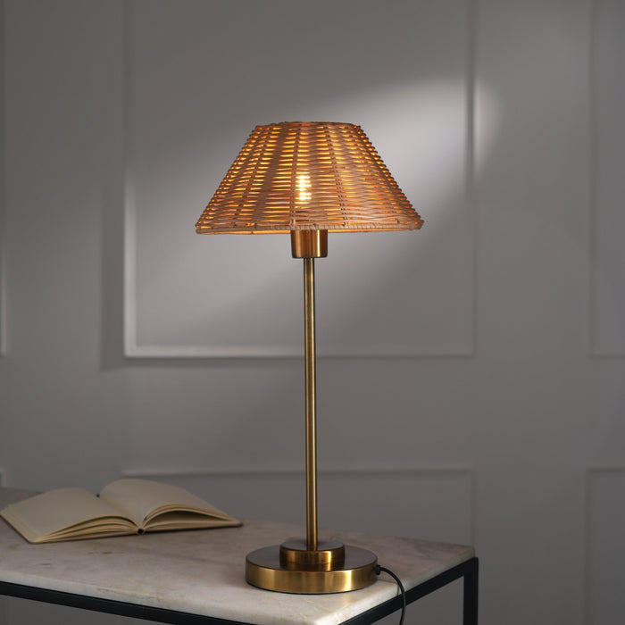 Buy Table lamp - Aesthetic Natural Cane Finish Table Lamp | Decorative Light For Home by Fig on IKIRU online store