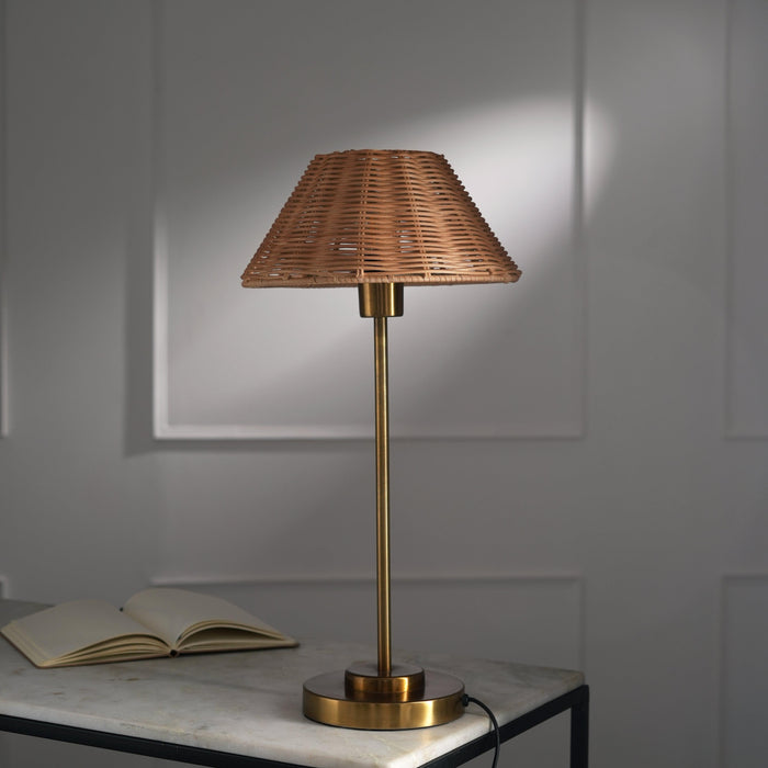 Buy Table lamp - Aesthetic Natural Cane Finish Table Lamp | Decorative Light For Home by Fig on IKIRU online store